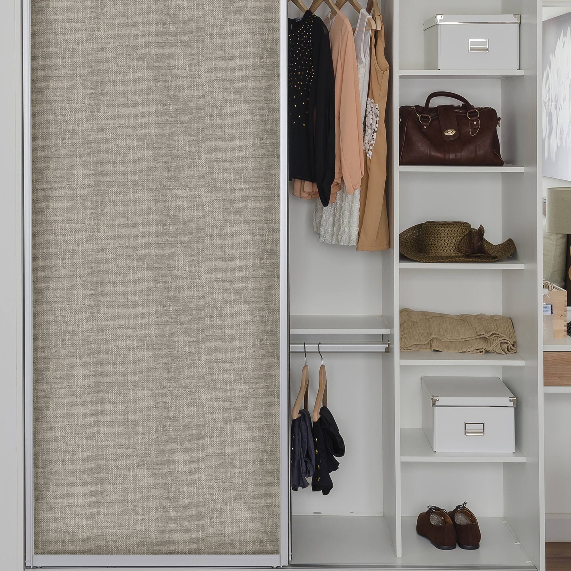 NuWallpaper Gray Poplin Texture Peel & Stick Wallpaper